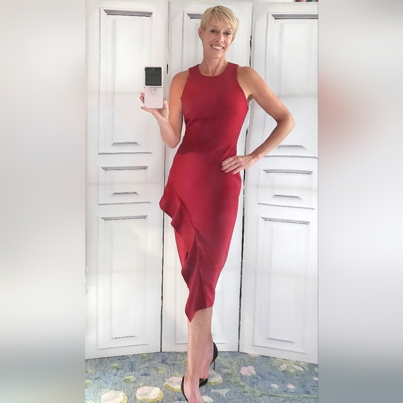 CINQ A SEPT Piper Ruffle Sheath Dress - Picture 2 of 12